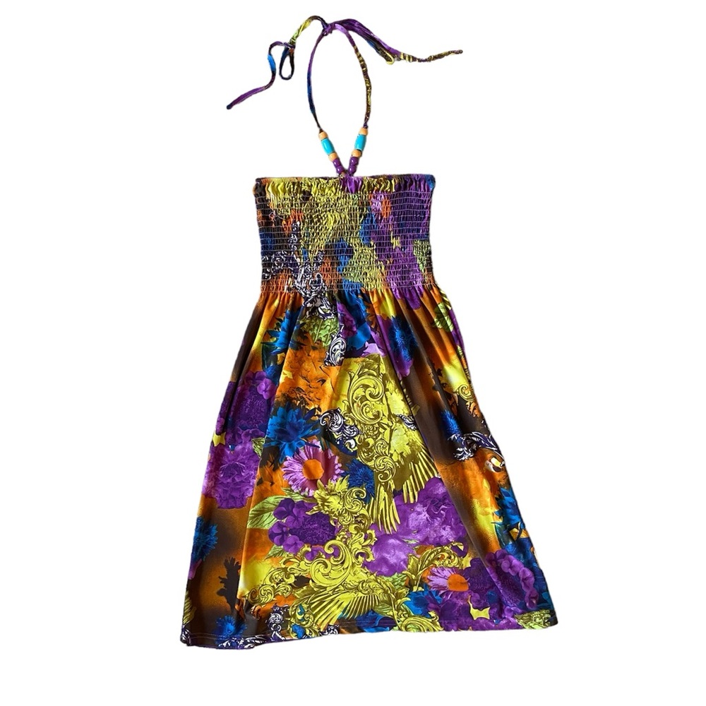 Women’s Just Love Purple and Gold Flowy Dress Size M